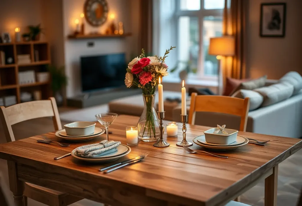 Un dîner aux chandelles intime et accueillant