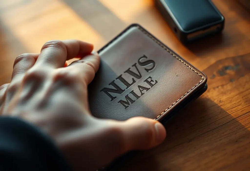 Un portefeuille en cuir personnalisé avec des initiales gravées