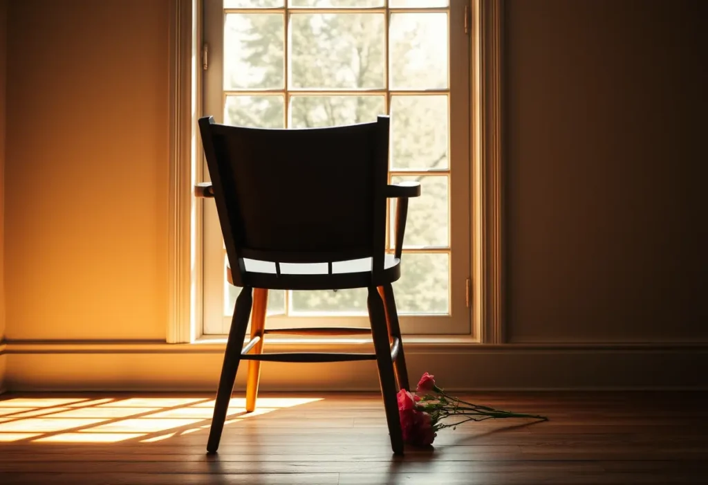 Un fauteuil devant une fenêtre éclairée par la lumière du soleil, représentant la Saint-Valentin