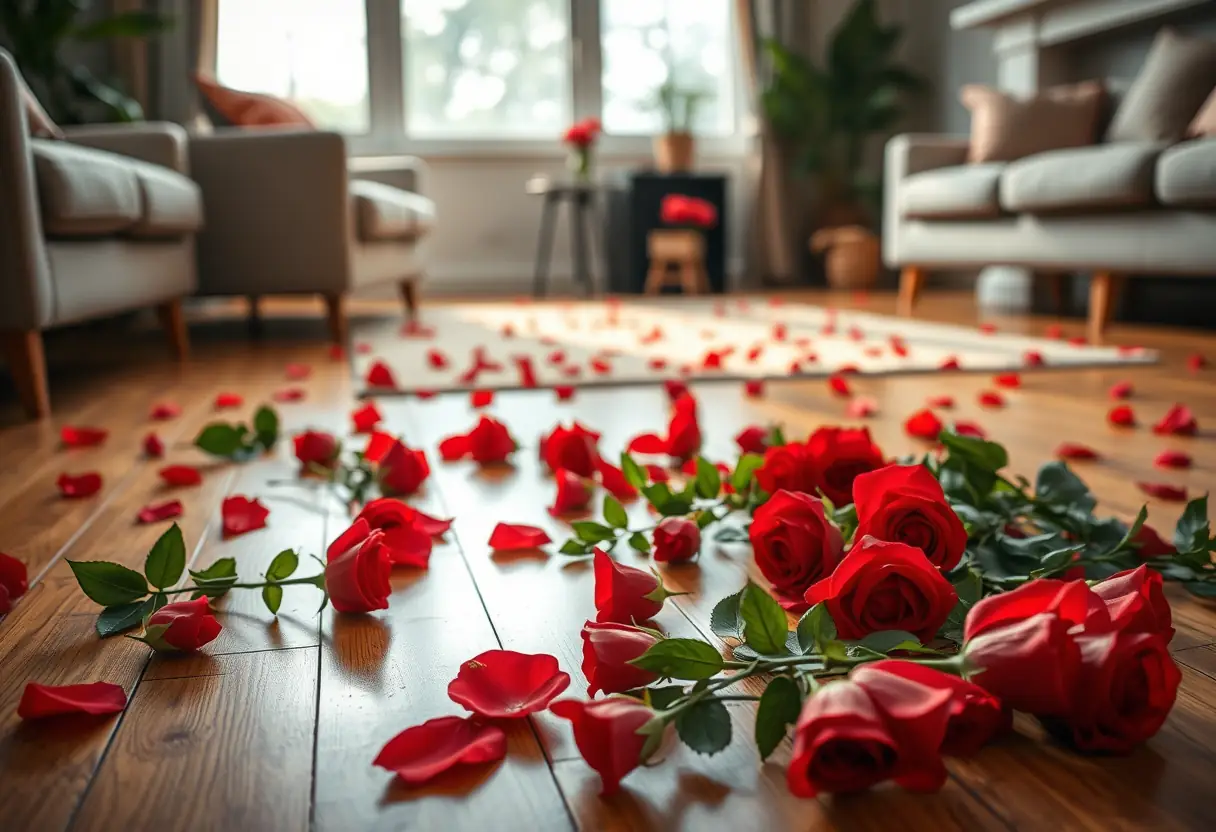 Des roses rouges symbolisant l'engagement intense de l'amour.