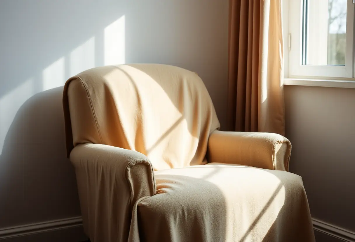 Un fauteuil moelleux près d'une fenêtre éclairée par le soleil