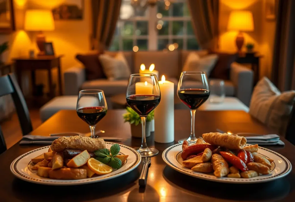 Un repas aux chandelles préparé avec amour