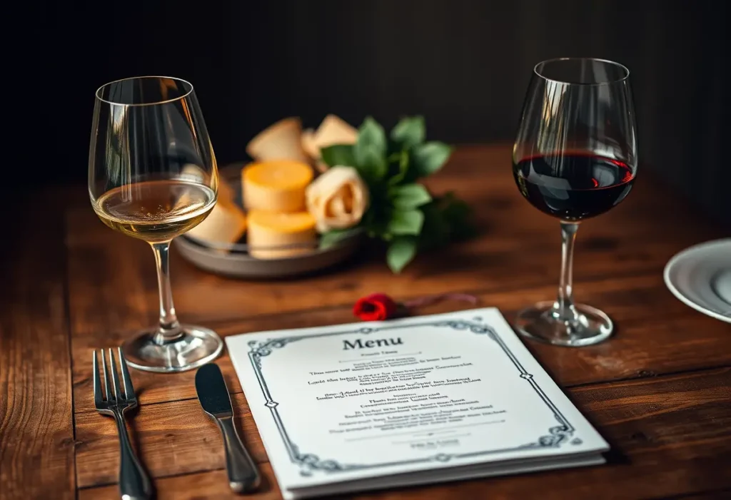 Un repas romantique à la maison avec un menu personnalisé
