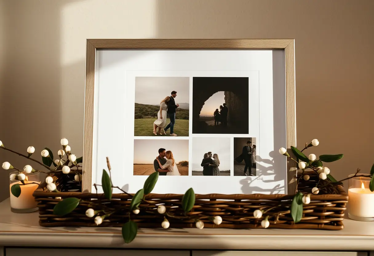 Un cadre photo avec des souvenirs de moments partagés