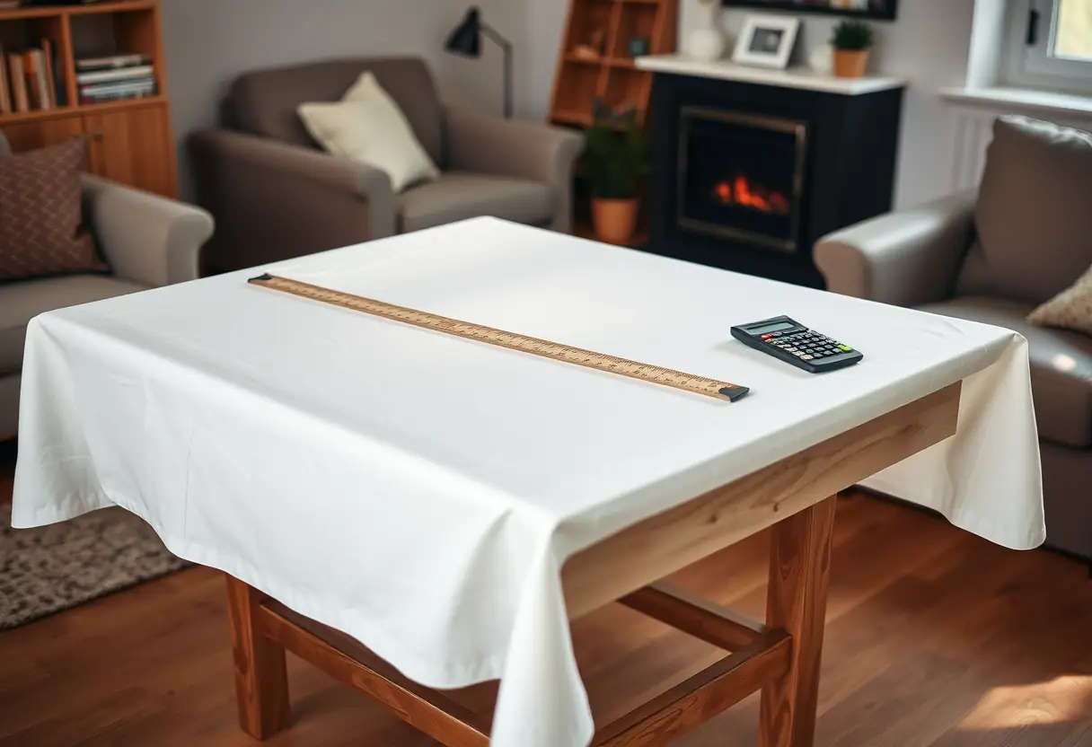 Un bureau de mesure avec des outils de mesure dans un salon