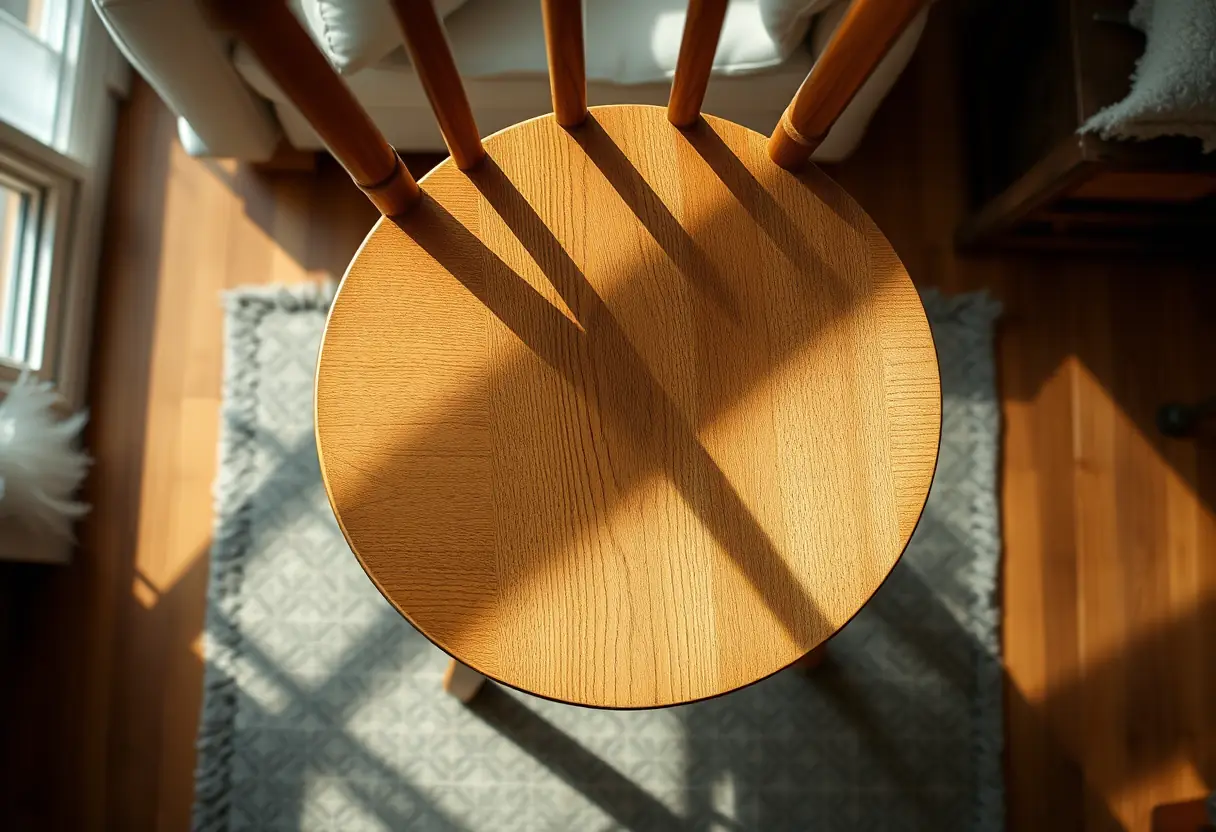 Un fauteuil en bois dans un salon, le sujet concerne l'acceptation de soi chez la femme.