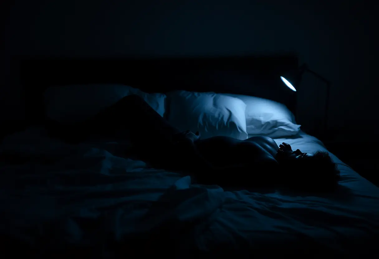 Un profil d'une personne allongée sur un lit confortable, soulignant l'importance du sommeil de qualité pour la santé.