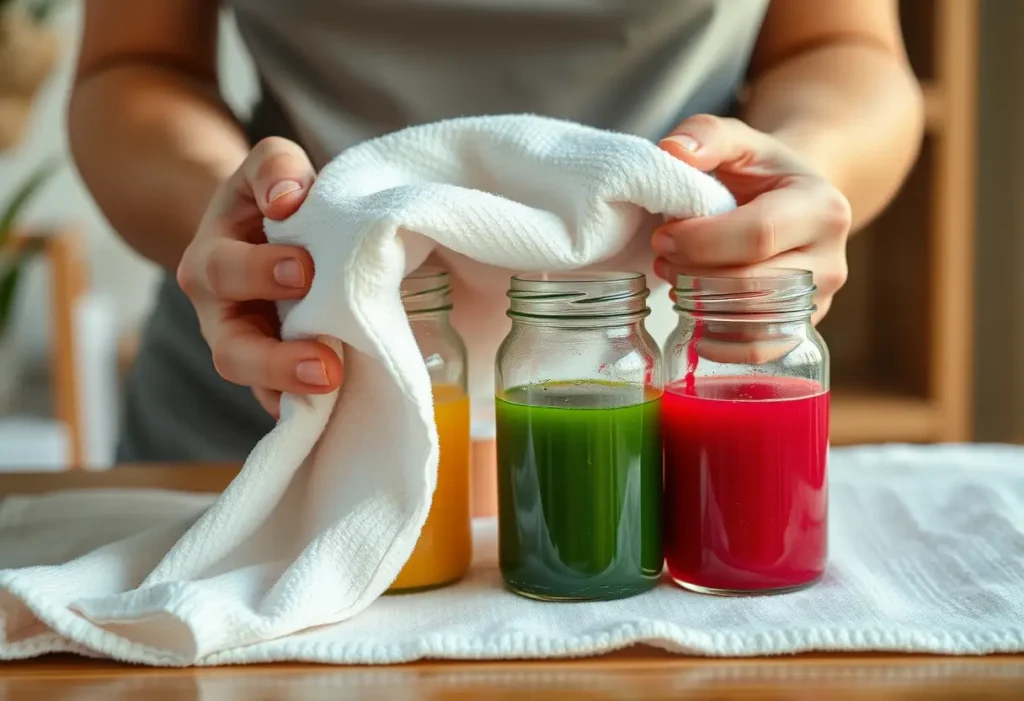 Mains enveloppant délicatement des bocaux en verre dans une maison, symbolisant le traitement de la santé pelvienne.