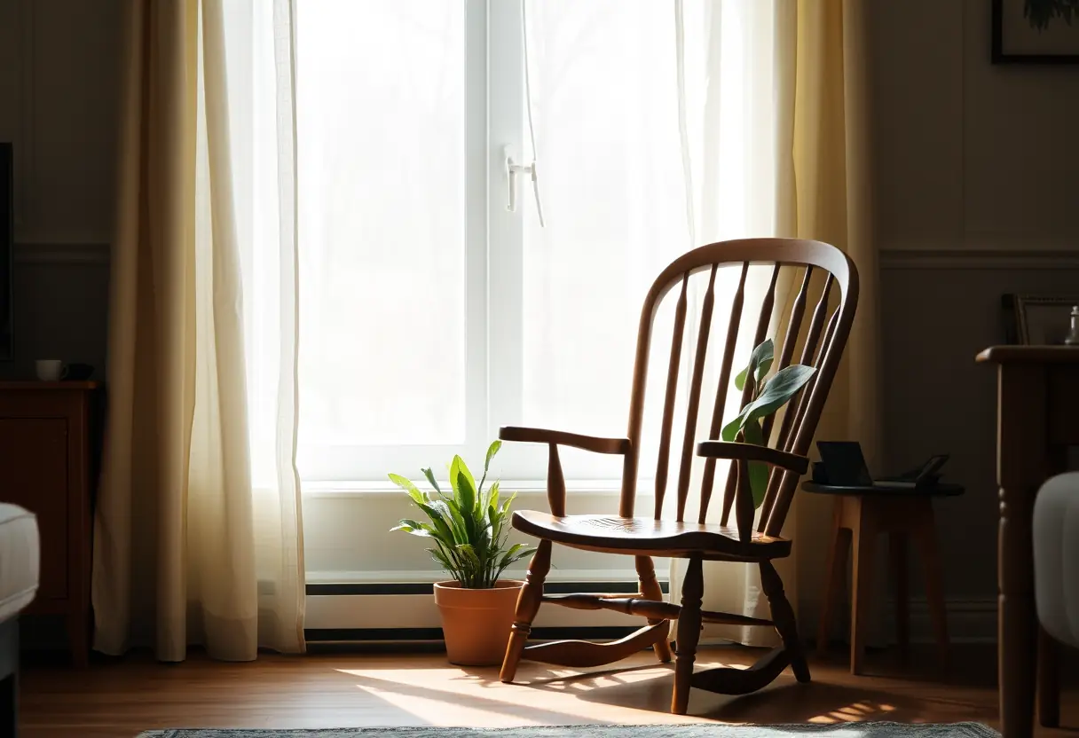 Un fauteuil dans un coin calme, représentant la pause nécessaire à la guérison