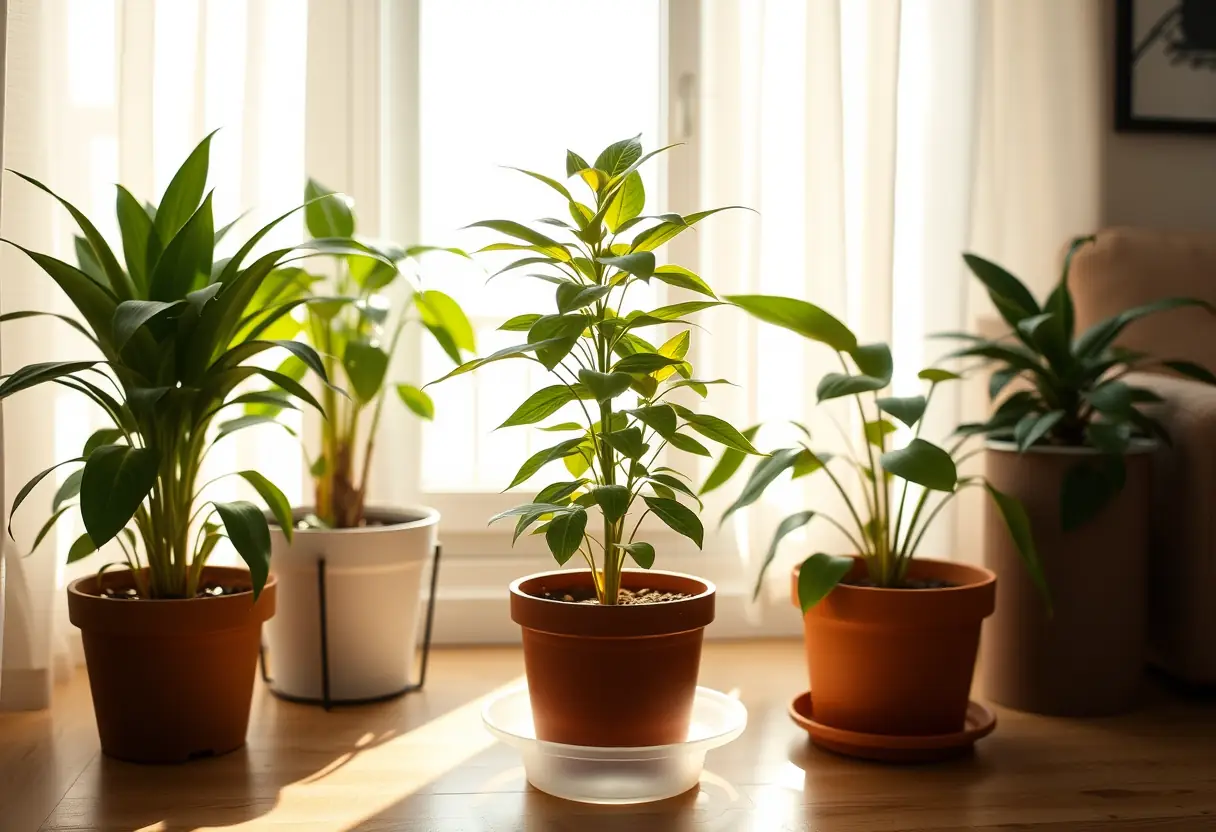 Des plantes vertes dans un salon