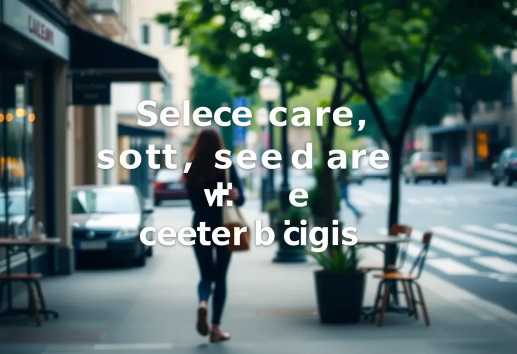La silhouette d'une femme se promenant dans la ville, se concentrant sur sa santé et son bien-être