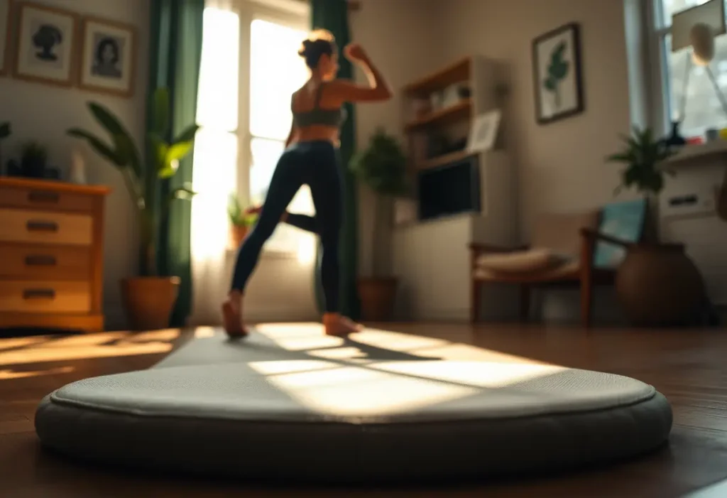 Matelas de yoga douillet sur lequel la lectrice effectue des exercices pelviens, article sur la rééducation périnéale
