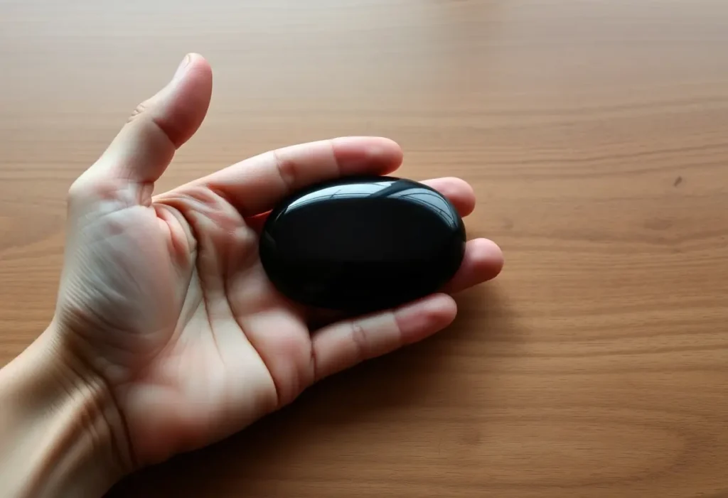 Mainner une pierre d'onyx noir pour renforcer sa confiance