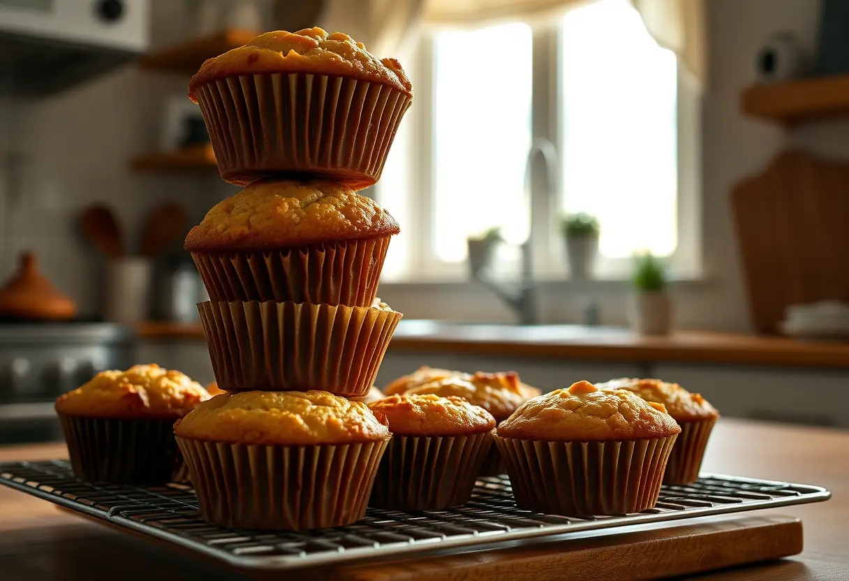 Muffins salés aux œufs et épinards refroidissant sur une grille