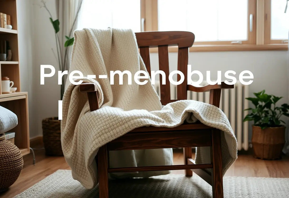 Fauteuil en bois recouvert d'une couverture douce dans un salon