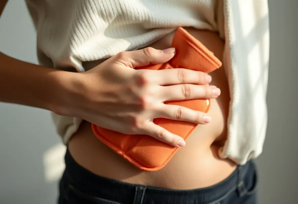 Une main posée sur un bocal de chauffe enveloppé dans un tissu doux