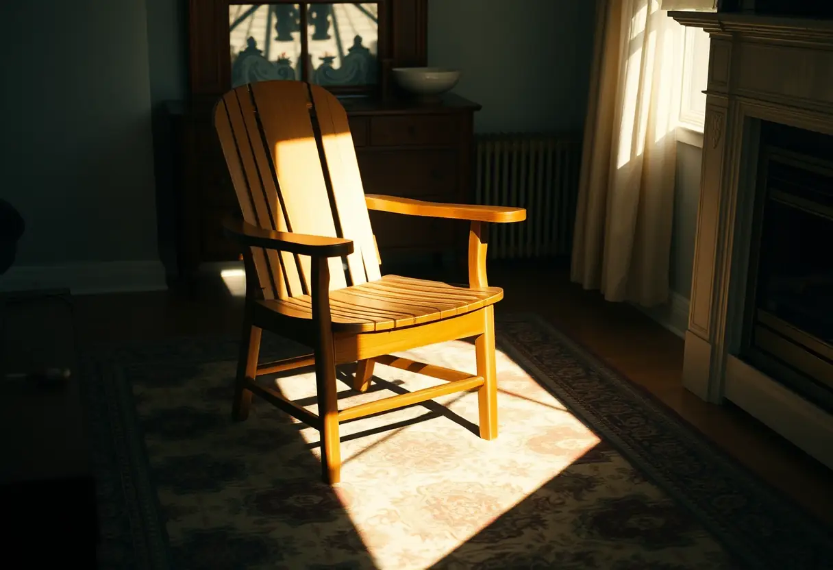 Un fauteuil dans un salon accueillant, offrant un espace de repos et de réflexion