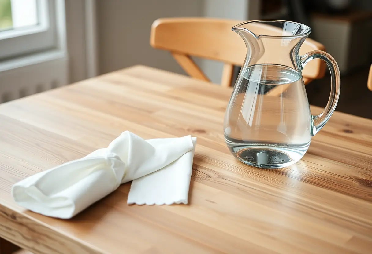 Un couvert sur une table de bois, rappelant les routines quotidiennes qui incluent la pratique des exercices de Kegel.