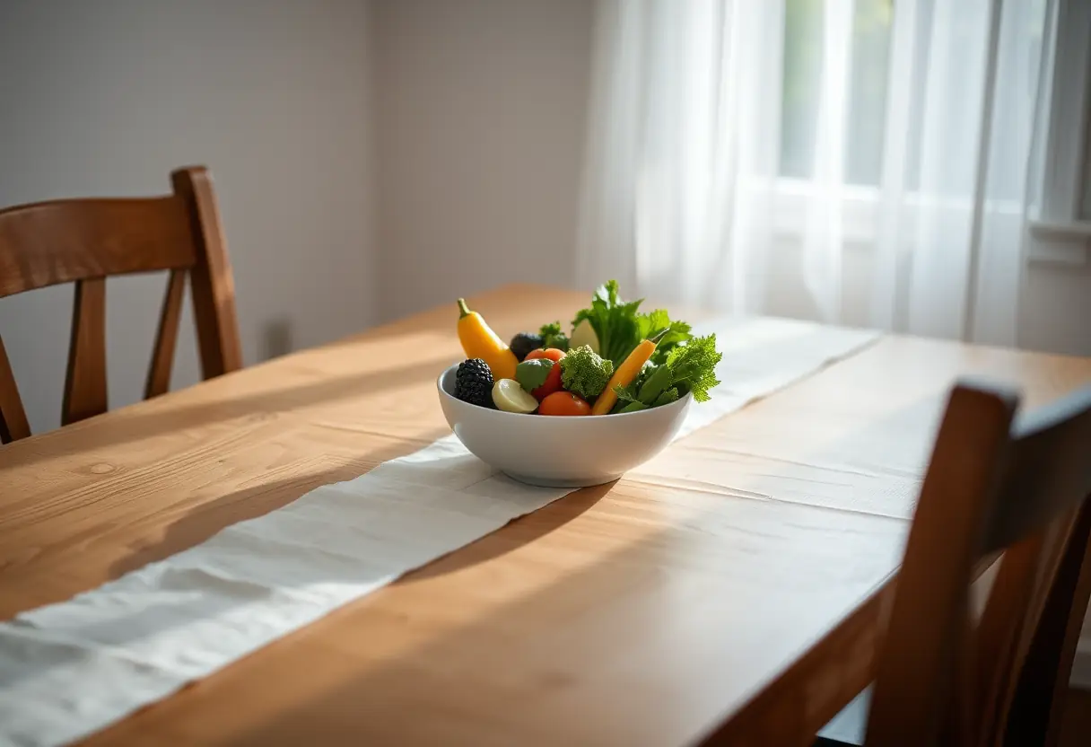 Un plateau de légumes frais sur une table, symbole de bien-être