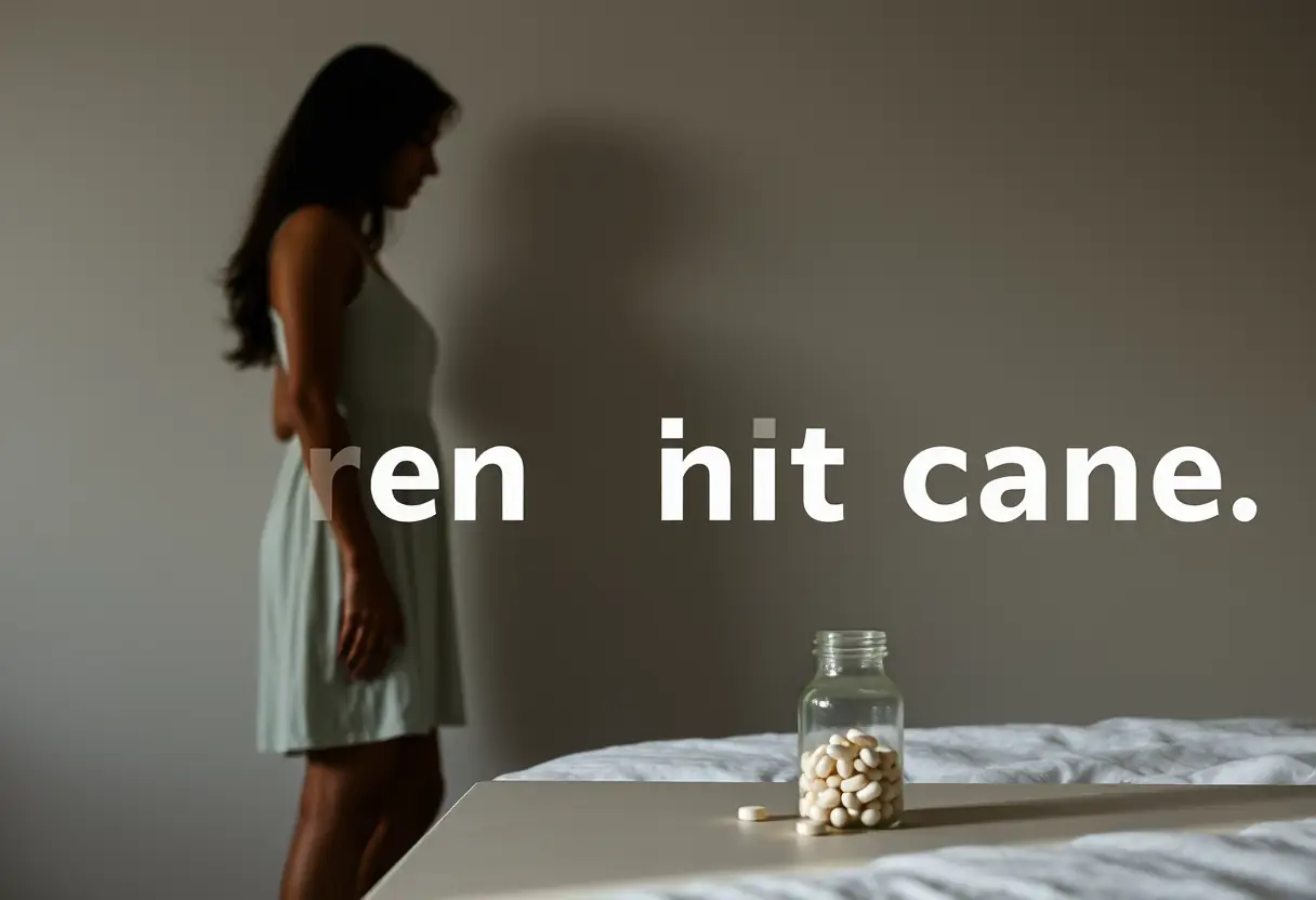 Silhouette féminine se relevant pour prendre ses médicaments