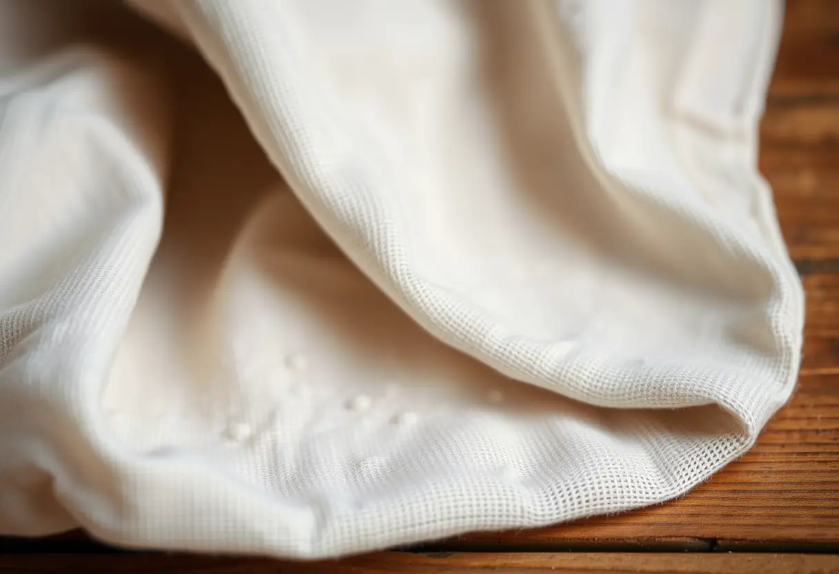Tissu en coton tissé sur une table en bois