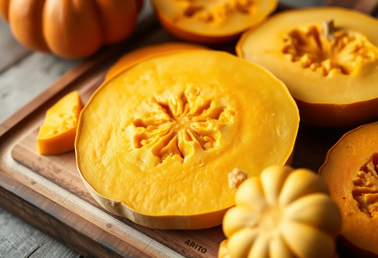 Un plan coupé d'un plateau avec une tranche de citrouille