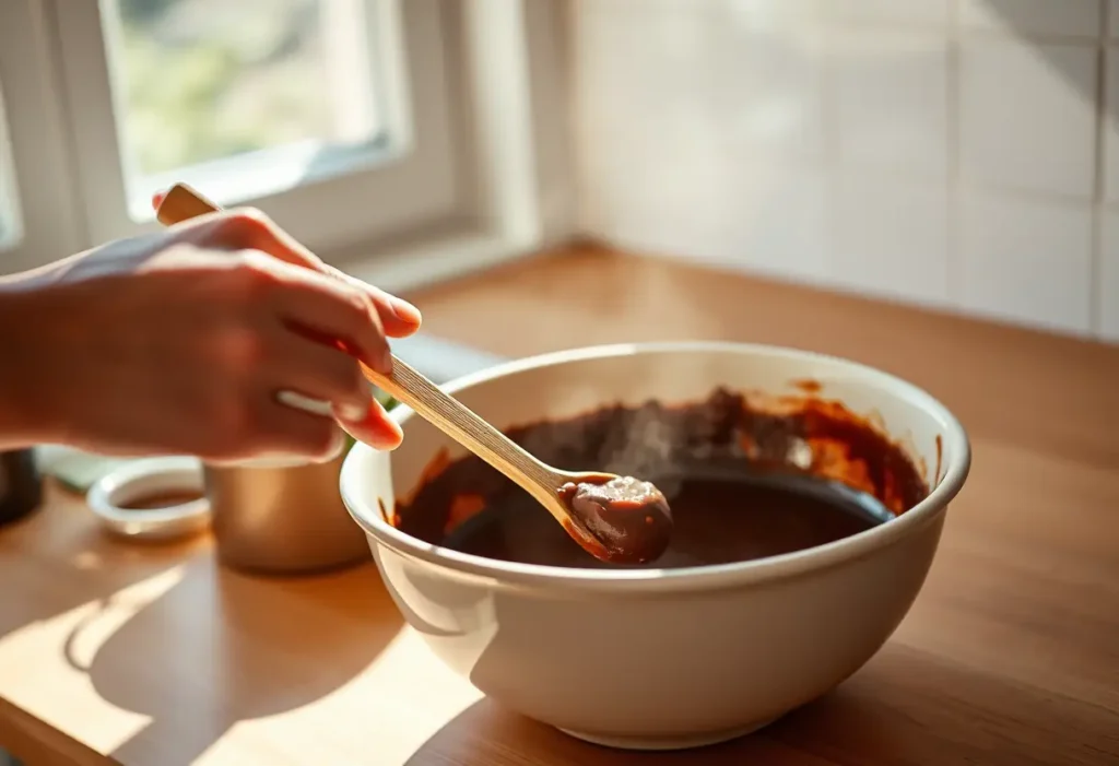 Main du bien-être : une femme prépare du chocolat dans sa cuisine