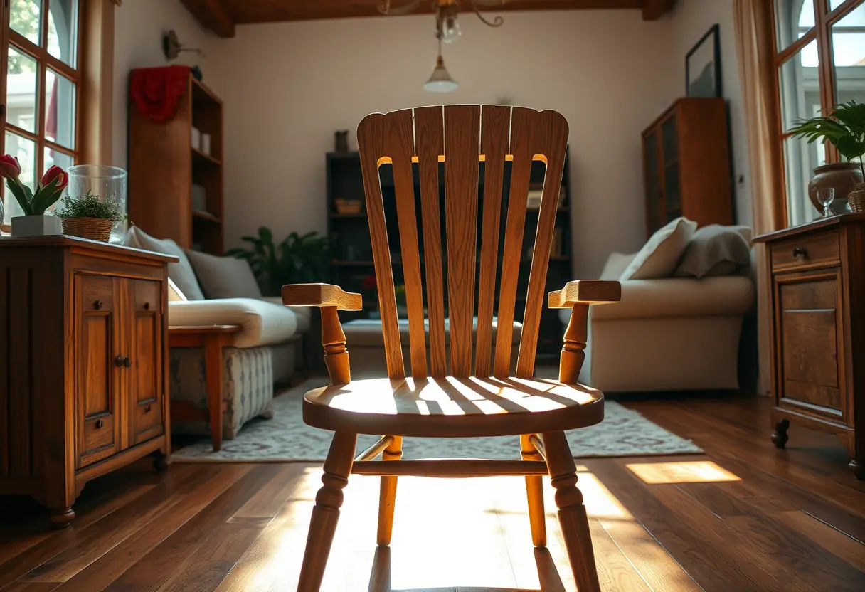 Un fauteuil dans un salon accueillant, éclairé par la lumière du jour, bien-être et acceptation de soi