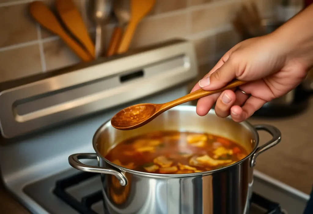 Main dans une casserole sur la cuisinière, article sur la rééducation périnéale