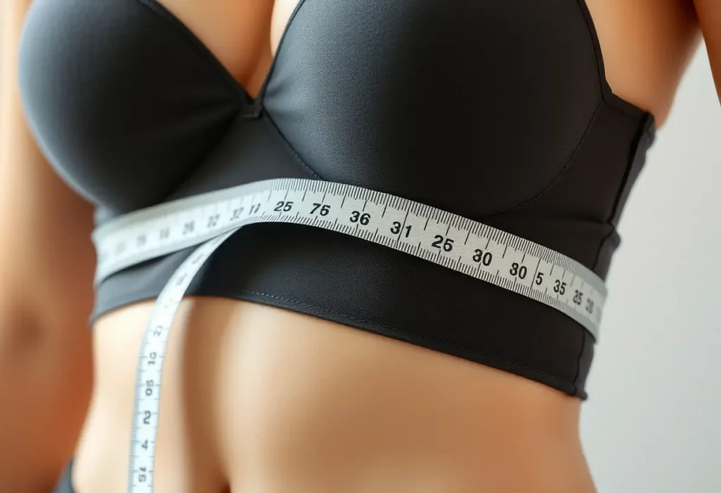 Ceinture de soutien-gorge en élasthanne autour d’un ruban métrique