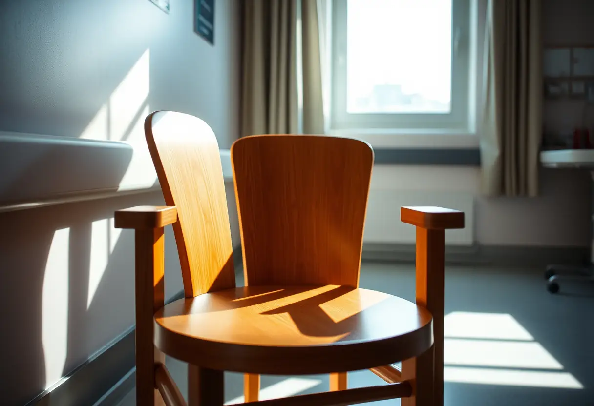 Un fauteuil dans une chambre d'hôpital, mettant en valeur la récupération nécessaire