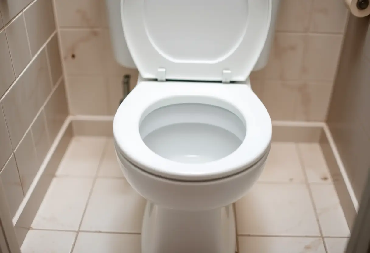 Un WC avec couvercle légèrement levé, rappelant l'importance de l'hygiène intime
