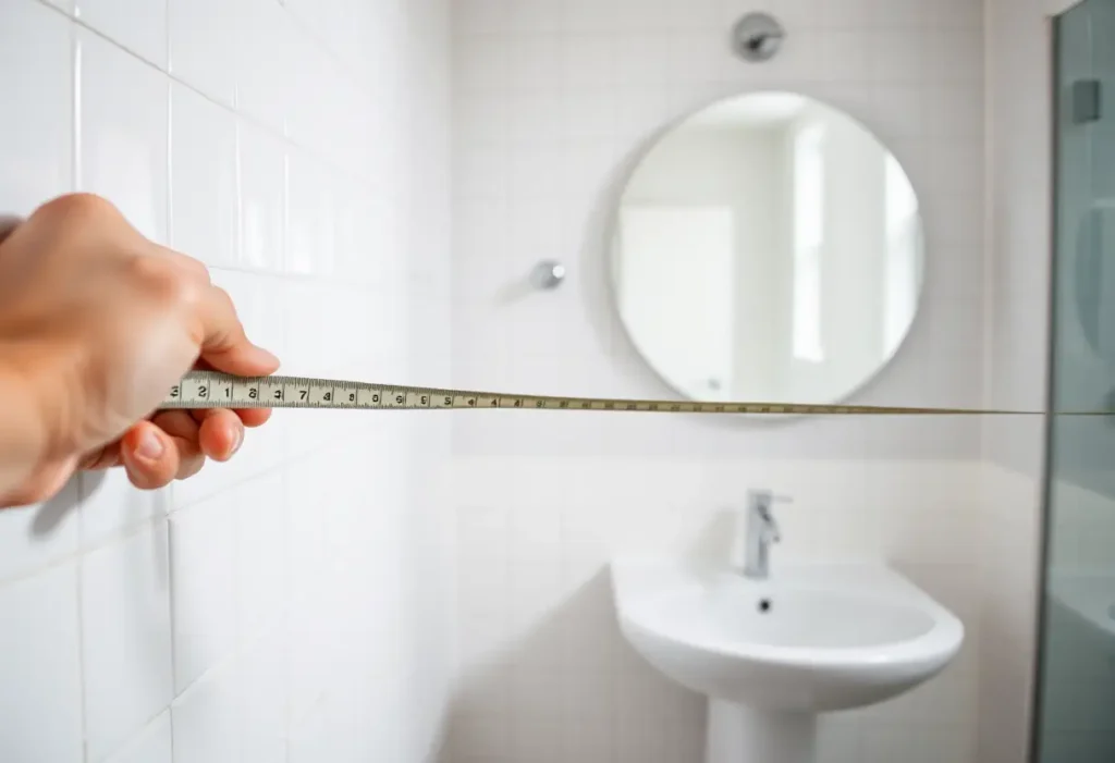 Une main mesure avec un mètre ruban pour déterminer la taille de soutien-gorge