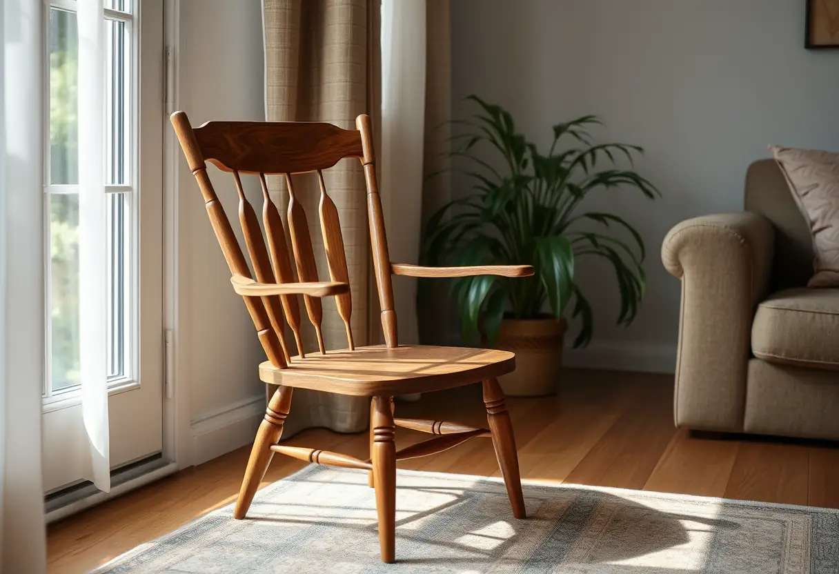 Description : un fauteuil dans un salon accueillant