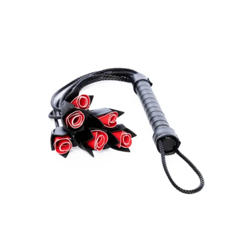 Fouet Séduction Mapalé Noir Rouge Esthétique Florale Accessoire Lingerie Sensuelle